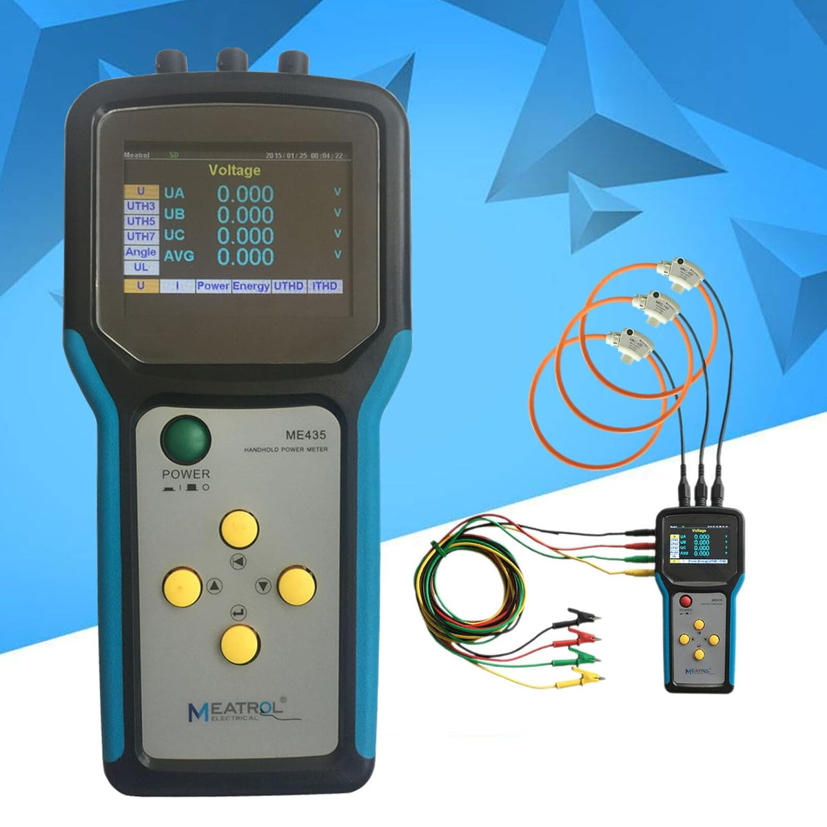 ya 16 10.20 baidi Digital multimeter, Three-Phase Energy Meter, Intelligent Data Logger & rogowski Coil -