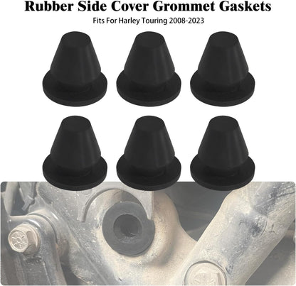 ya 7 8.24 baidi 6x Rubber Side Cover Grommets Gasket for Harley Touring Road Electra Glide 08-23