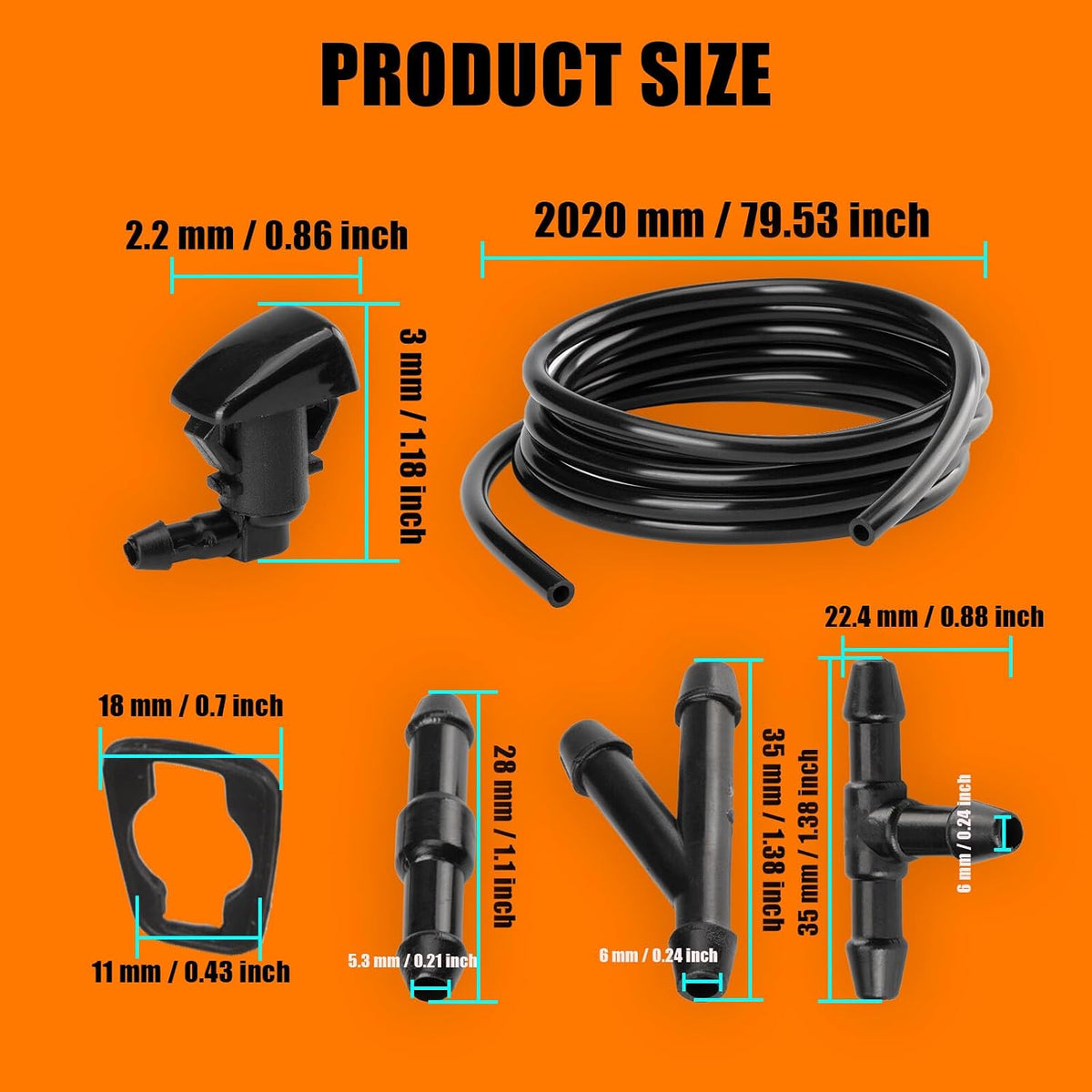ya 9 10.24 1X Windshield Nozzle Set 68260443 for Chrysler Dodg for Jeep for Grand Cherokee 11-17 AU