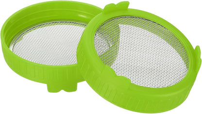 ya 14 9.20 baidi Sprouting Lids for Jar, 4 Pcs Stainless Steel Mesh Wide Mouth Cap Lids n-1