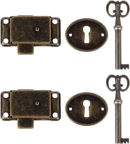 ya 26 10.21 baidi with Keys Cabinet Door Lock 2 Sets Antique Cupboard Furniture Hardware