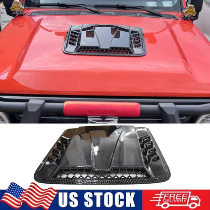 ya 4 8.24 baidi for for Dodge for Ram 1500 2500 3500 Air Flow Hood Scoop Vents Bonnet Cover Carbon Look