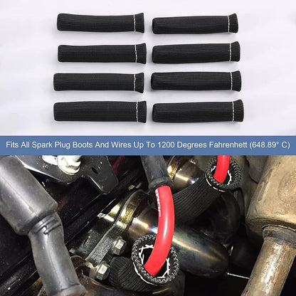 ya 7 8.24 baidi 8Pcs Spark Plug Wire Heat Shield Boot Heat Shield Protector Sleeve Cover SBC BBC