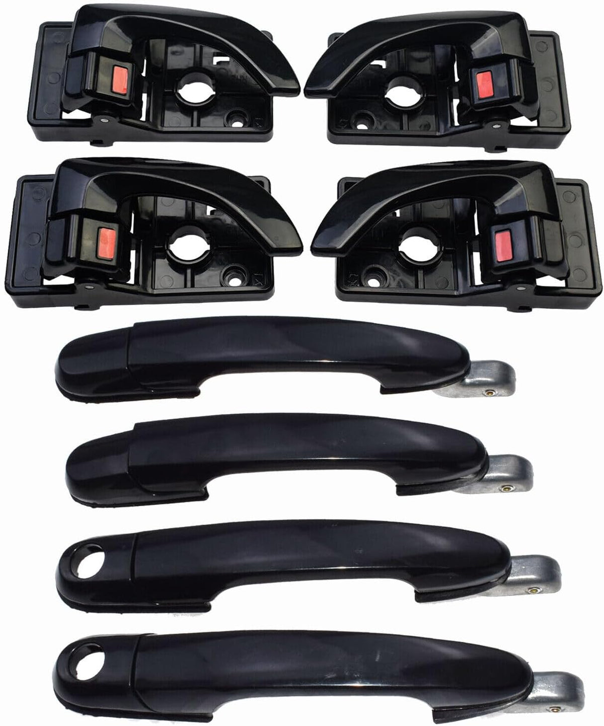 ya 4 8.8.2 Interior Exterior Door Handle Front and Rear L & R for 05-09 for Hyundai for Tucson 8-Piece Set 