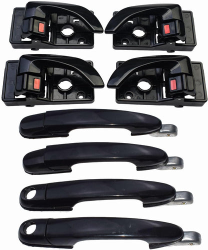 ya 4 8.8.2 Interior Exterior Door Handle Front and Rear L & R for 05-09 for Hyundai for Tucson 8-Piece Set 