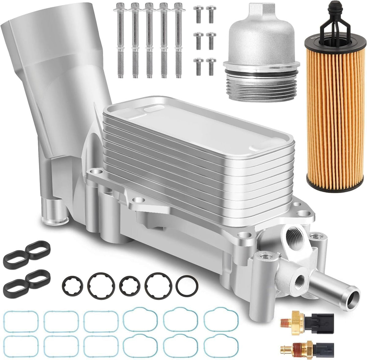 ya 12 10.8 baidi Full Aluminum Engine Oil Cooler Filter Housing assembly w/Cap Sensor Gasket