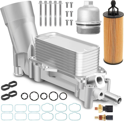 ya 12 10.8 baidi Full Aluminum Engine Oil Cooler Filter Housing assembly w/Cap Sensor Gasket