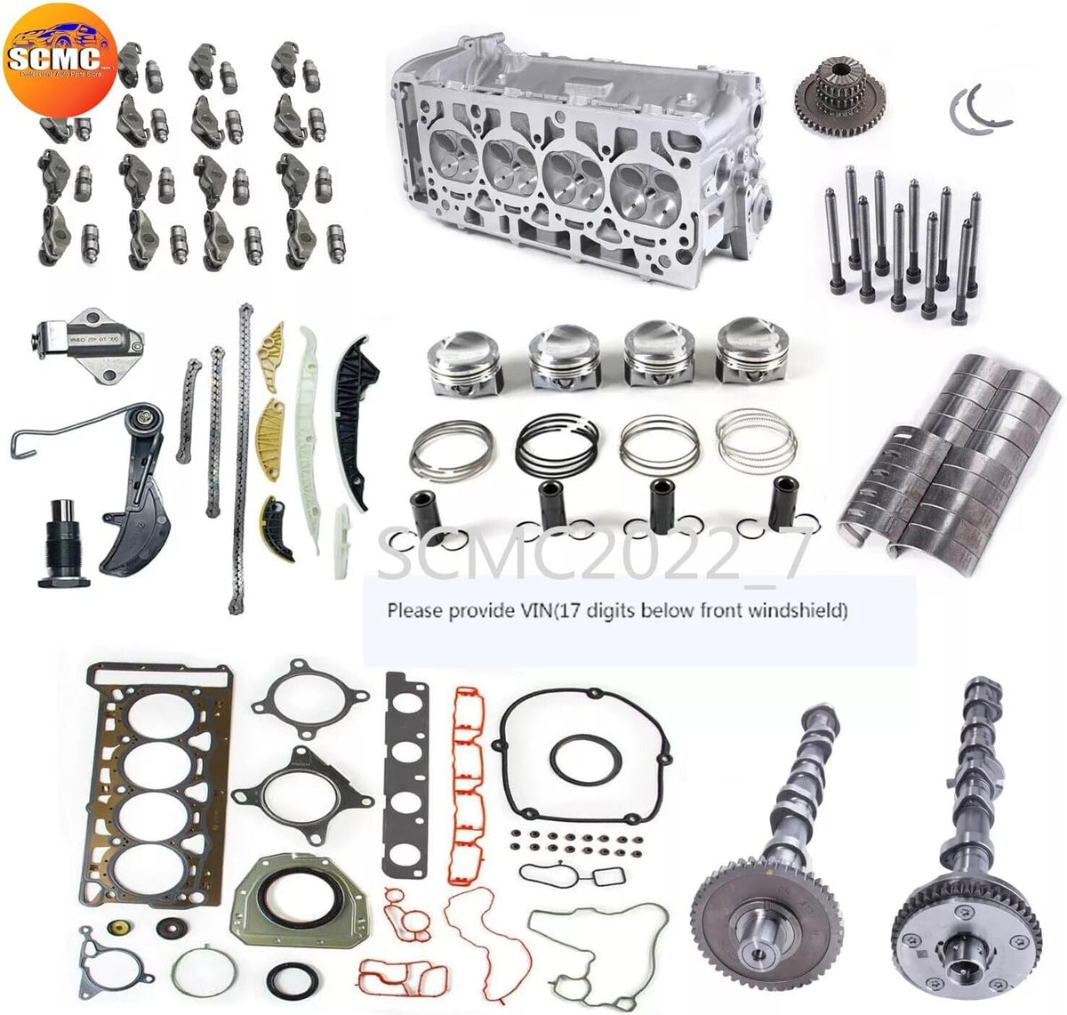 ya 27 10.13 baidi 2.0TCylinder Head Camshaft SetTiming Piston Kit for VW for AUDI CCTA CCZA CCZB CDAA