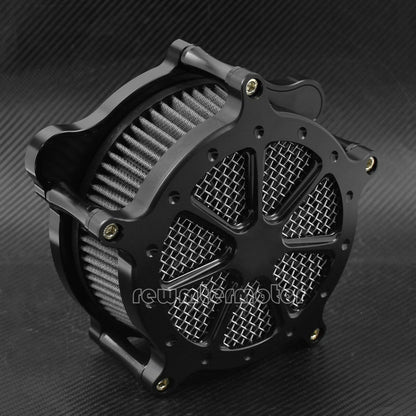 ya 5 8.10 Dots Matte Black Air Filter Gray Cleaner Fit for Harley Softail 00-15 Touring
