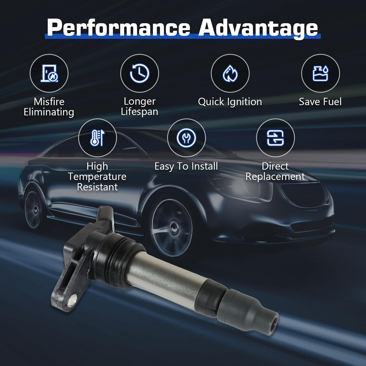 ya 9 10.24 Set of 6 UF594 Ignition Coil & Iridium Spark Plugs For 2010 for Volvo XC60 3.0L 3.2L