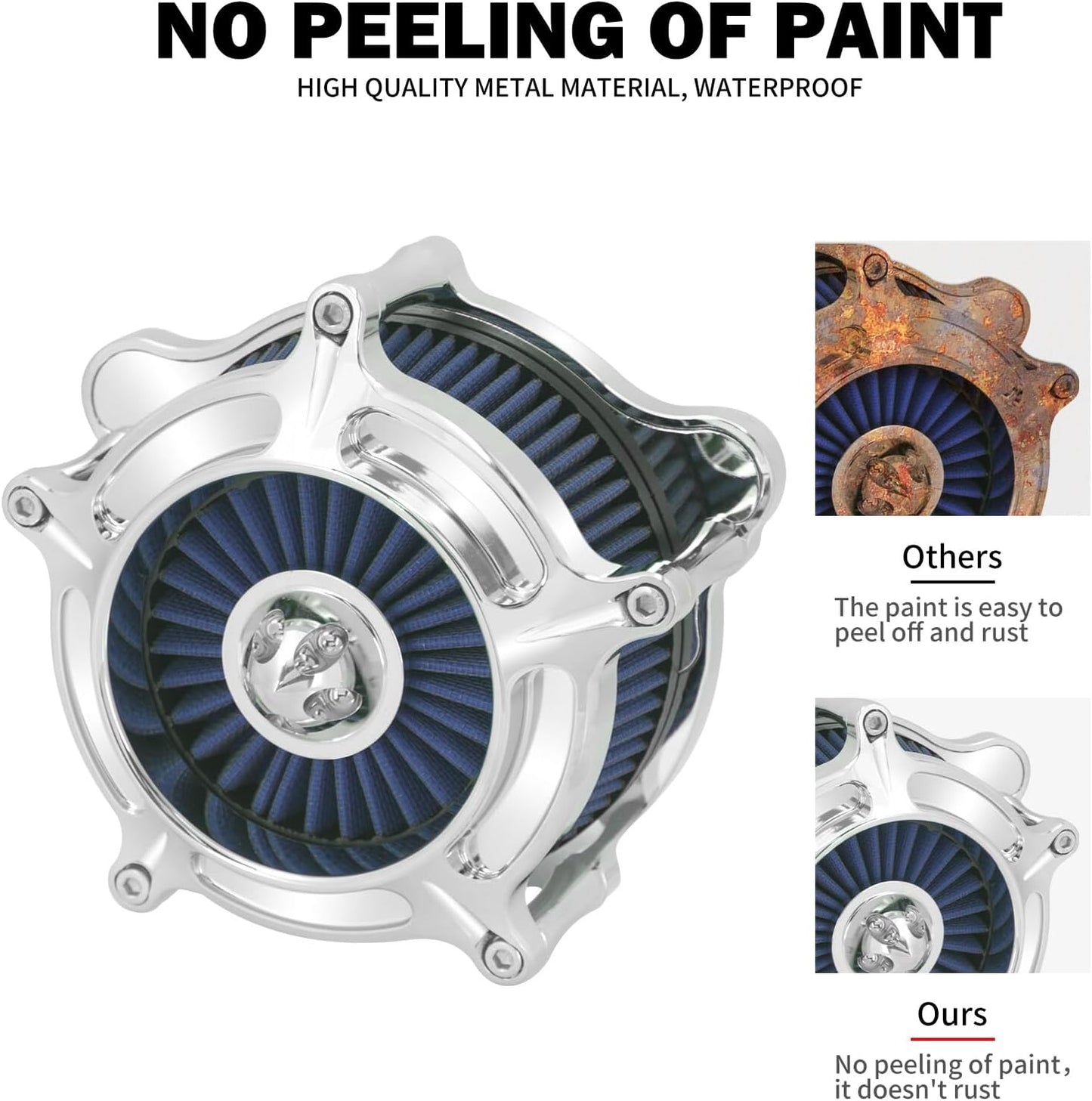 ya 8 8.24 baidi Chrome Air Cleaner Blue Intake Filter Fit for Harley M8 Softail 19 Touring 17-20