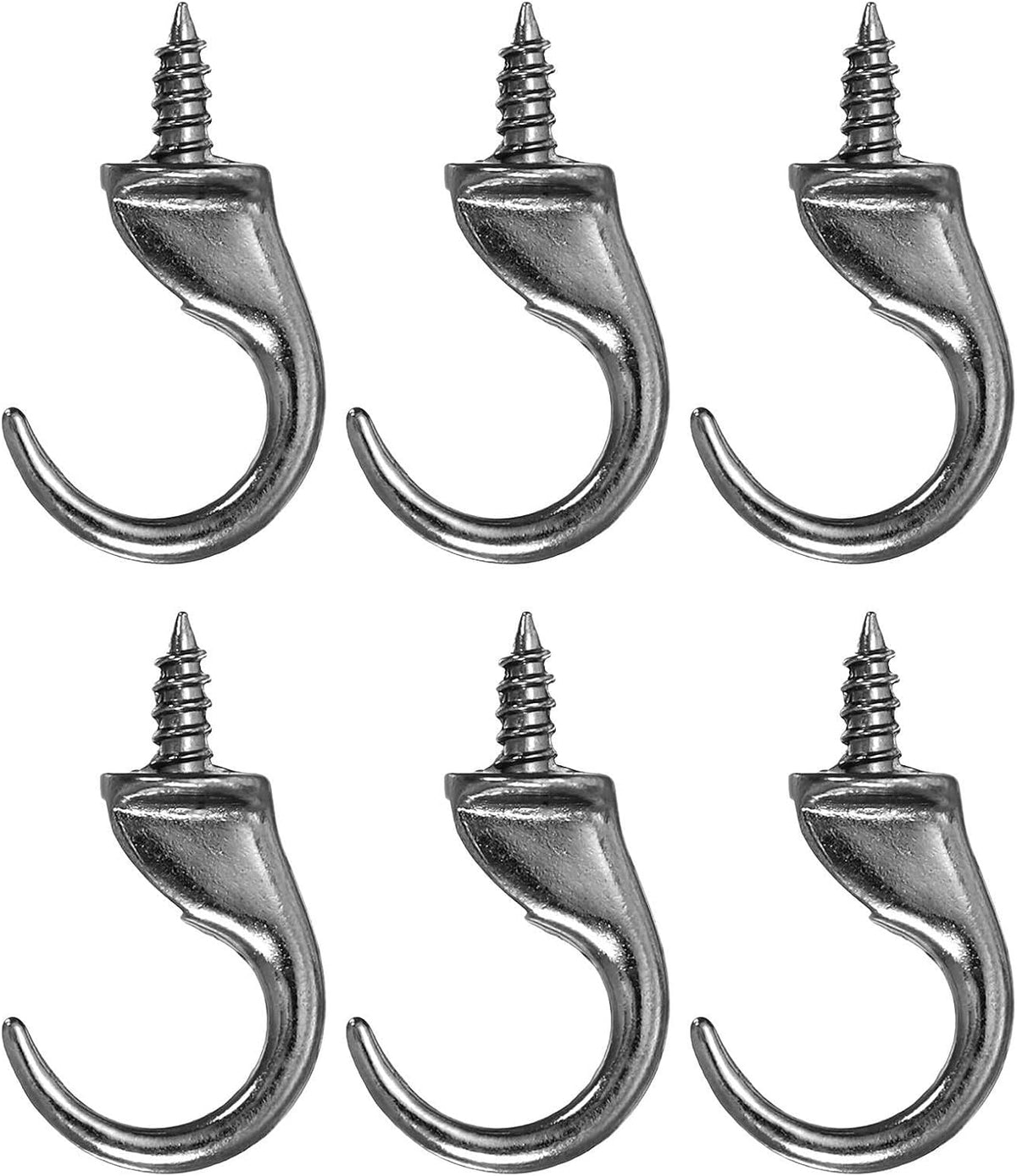 ya 26 10.21 baidi 6 Pcs 1.9 x 1.1 Ceiling Hook, Screw-in Ceiling Orchid Hook for Hanging, Grey