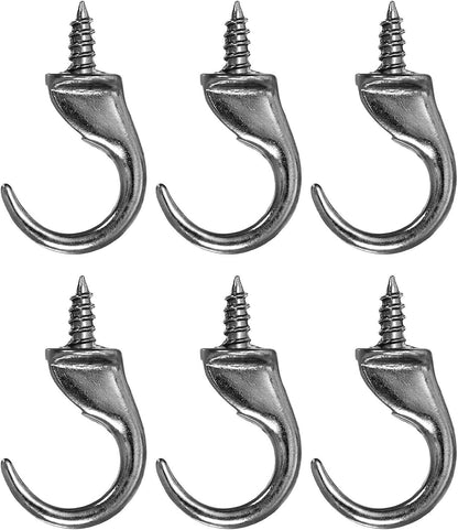 ya 26 10.21 baidi 6 Pcs 1.9 x 1.1 Ceiling Hook, Screw-in Ceiling Orchid Hook for Hanging, Grey
