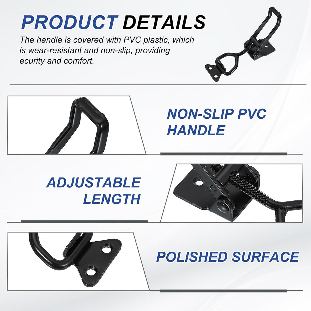 ya 26 10.21 baidi 2 Pcs Toggle Latch Clamp 4003 Carbon Steel 661Lbs ing, Black