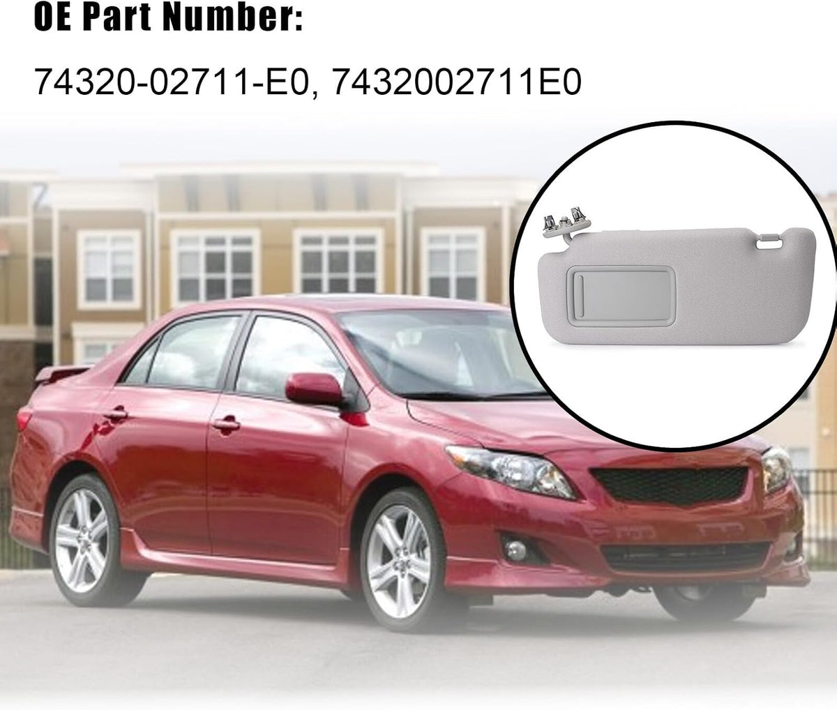 ya 11 9.14 baidiDriver Left New Grey Sun Visor 74320-02711-E0 for Toyota for Corolla 1.8L 2009-2013