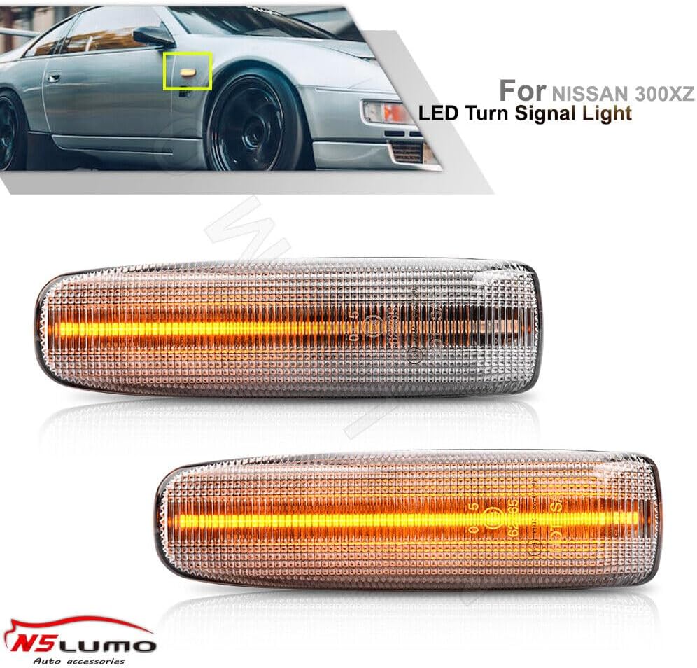 ya 4 8.10 For 1990-2000 for Nissan 300ZX(JP) LED Amber Dynamic Side Marker Turn Signal Lights 