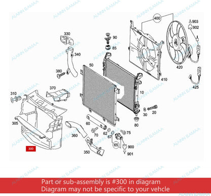 ya 5 8.10 Radiator Air Guide Cover 1695050230 r for Mercedes-Benz W245 B Class 2004-2009