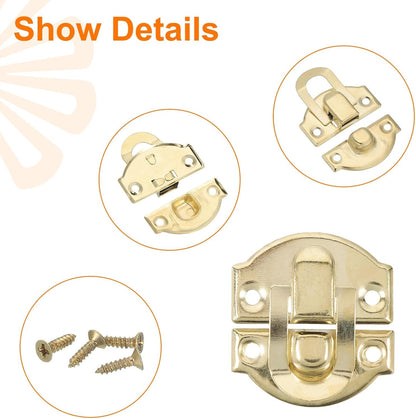 ya 26 10.21 baidi 2Set Retro Toggle Hasp Latch, Billed Iron Latch (27x28mm, Gold)-2