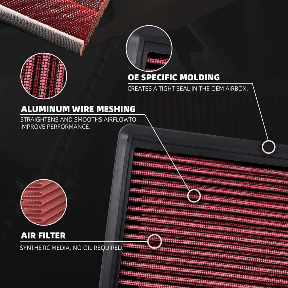 ya 13 9.15 baidi 33-2385 High-Flow Replacement Air Filter for d F150 F250 F350 Expedition