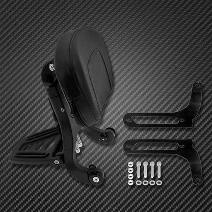 ya 6 8.14 Black Multi-Purpose Driver & Passenger Backrest Fit For Fat Bob FXFB 2018-2020