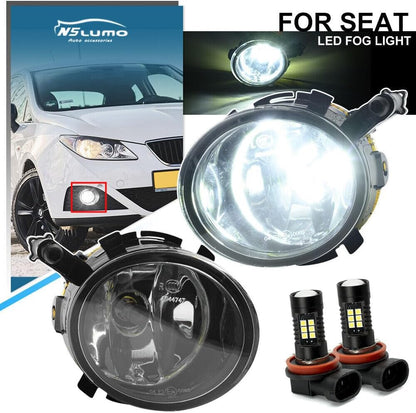 ya 4 8.10 2xDavanti Paraurti LED bianco fendinebbia faro guida per for SEAT Ibiza Altea Toledo