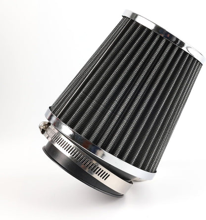 ya 23 10.7 baidi 3 Car Engine High Flow Inlet Cold Air Intake Dry Filter Cone Replacement Silver