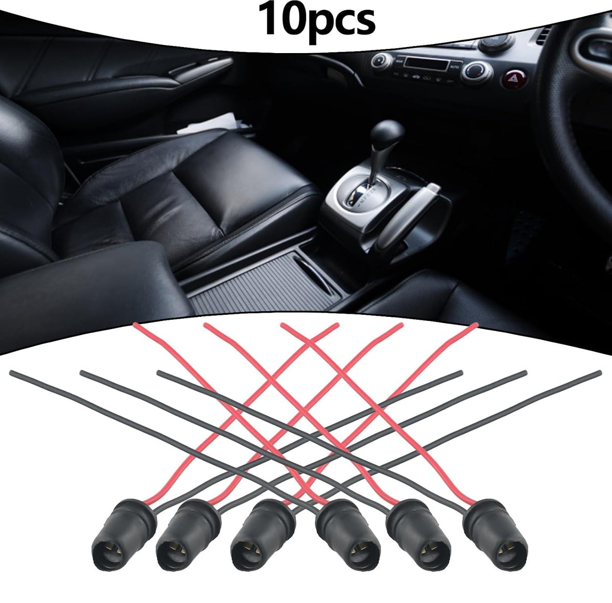 ya 23 10.7 baidi 10pcs Black Rubber Car Auto Light Bulb Round Socket Lamp Holder Base Connector