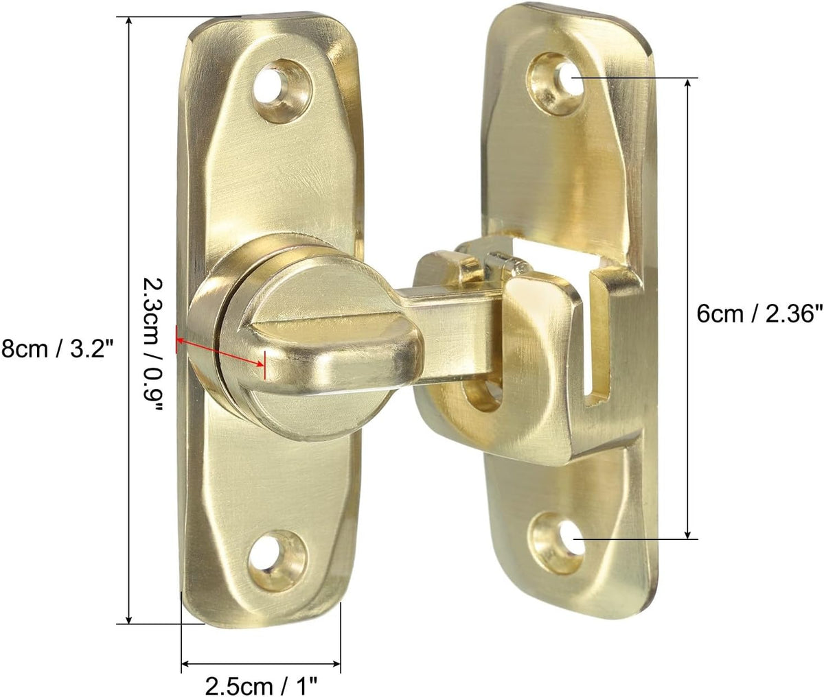 ya 26 10.21 baidi 90/180¡ãBarn Door Lock, 2 Set Zinc Alloy Flip Sliding Door Latches, Gold