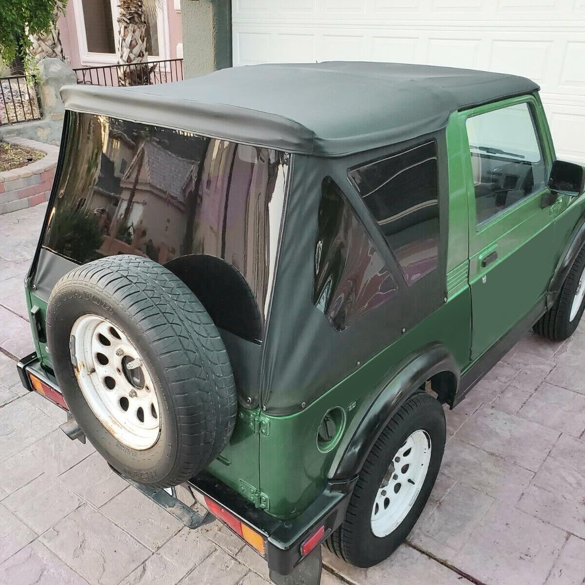 ya 4 8.14 For 1986-1994 for Suzuki Samurai Replacement Soft Top with Zip Out Tinted Windows