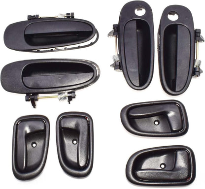 ya 10 9.16 baidi New Door Handle Black Outside Black Inside Kit 8 Pieces Set for Toyota for Corolla Prizm-