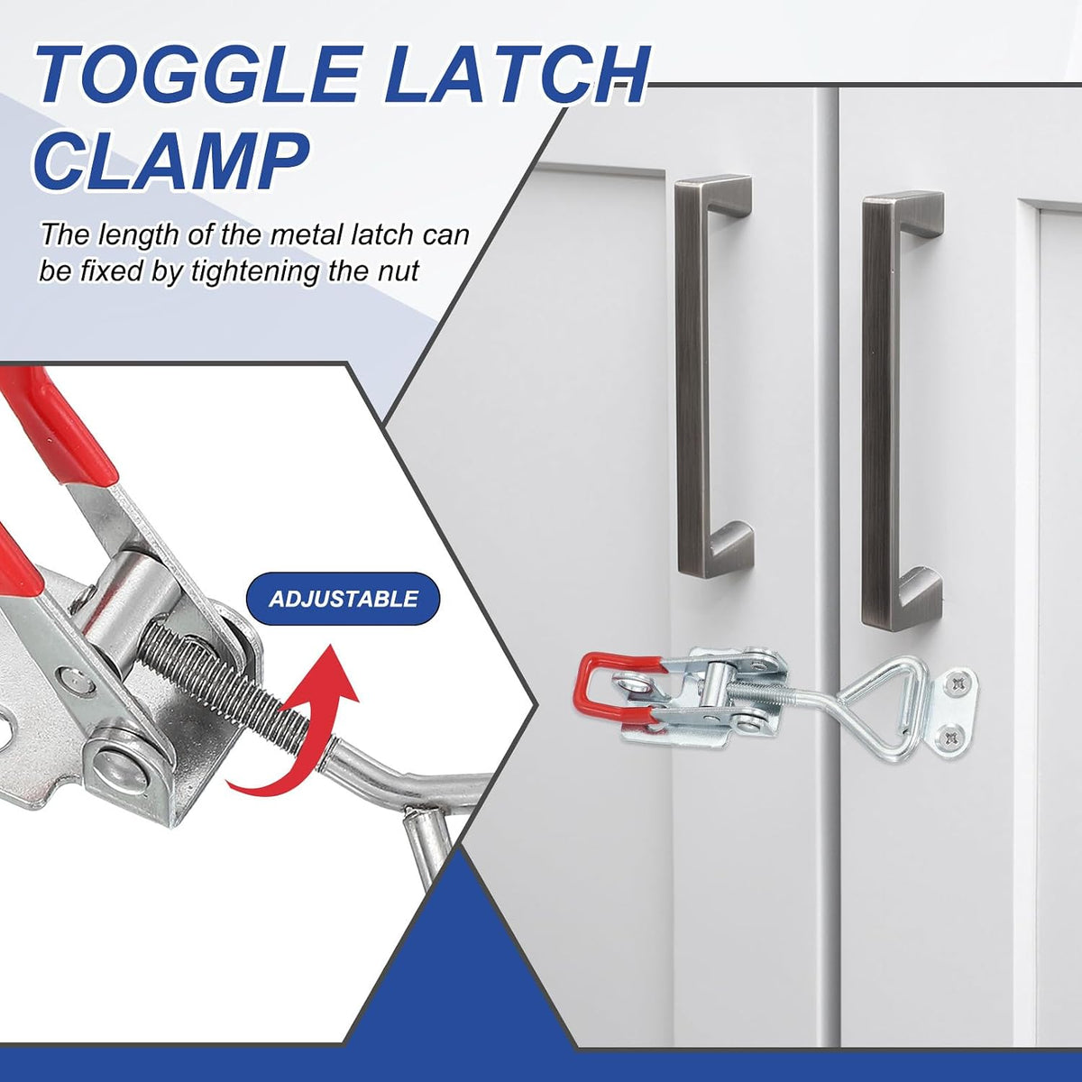 ya 26 10.21 baidi 4 Pcs Toggle Latch Clamp 4001 Stainless Steel with Hole 220Lbs ing, Silver