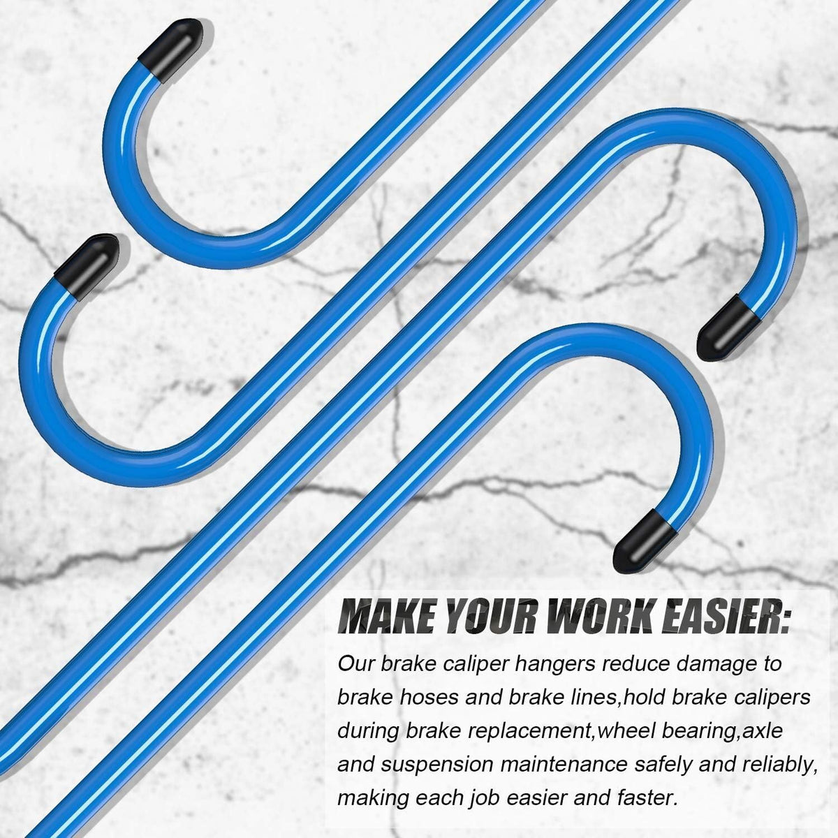 ya 4 8.14 2Pcs Brake Caliper Hanger Hooks Powder Coated Steel Blue (2 Piece Set)