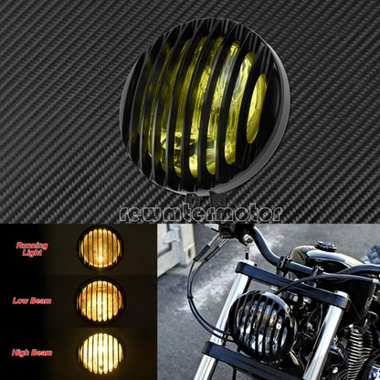 ya 6 8.24 baidi 6.5 Retro Motorcycle Headlight Grill Amber Cover Fit for Harley XL Cafe Racer