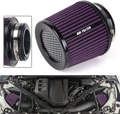 ya 13 9.15 baidi Purple High Per for MAN ce Cold Air Intake Air Filter 3, 3.5, 4 Inlet, 6.5 Tall