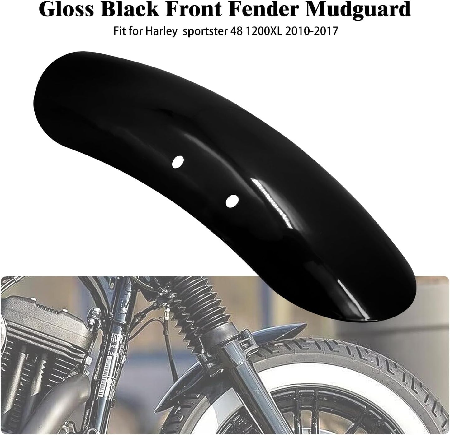 ya 7 8.24 baidi Vivid Black Front Fender Mudguard Cover Fit for Harley Forty Eight 48 1200 10-22