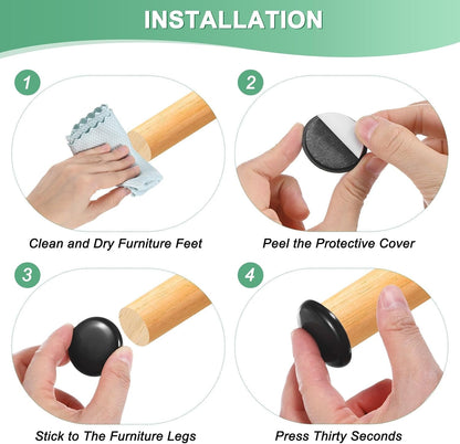 ya 26 10.21 baidi 24-Pack Furniture Sliders 1.1 Diameter Self-Adhesive Mover Glides Round [Black]