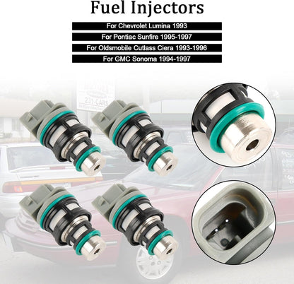 ya 14 9.20 zhengce 4PCS Fuel Injectors 17113124 for Chevy for Buick for Pontiac 2.2L 17113197-1
