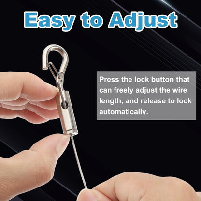 ya 26 10.21 baidi 2 Pcs 2m x 1.5mm Heavy Duty Adjustable Picture Hanging Wire Kit with Loop & Hook