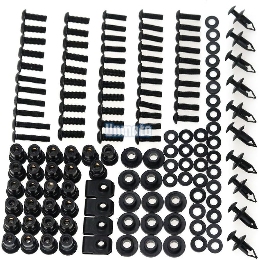 ya 23 10.7 baidi Black Fairing Bolt Kit body screws Clips for Kawasaki ZX6R 2005-2006