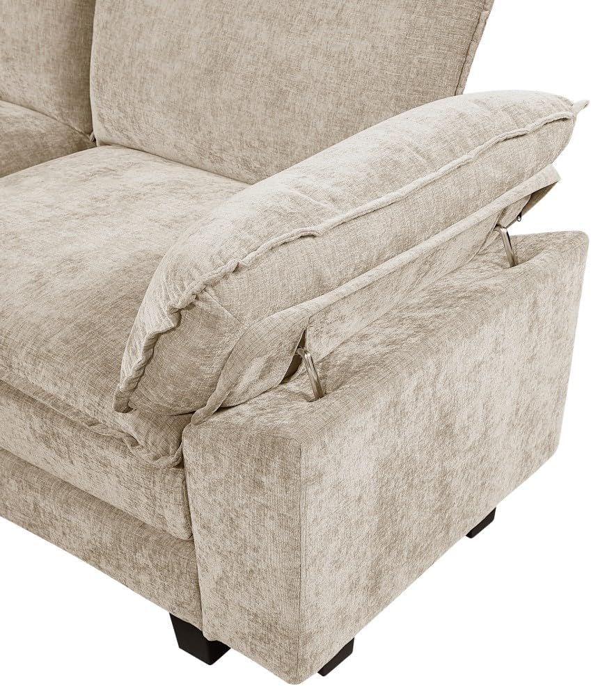ya 28 10.13 baidi 1pc Loveseat,Chenille Modern Style Upholstery,For Living Room Taupe