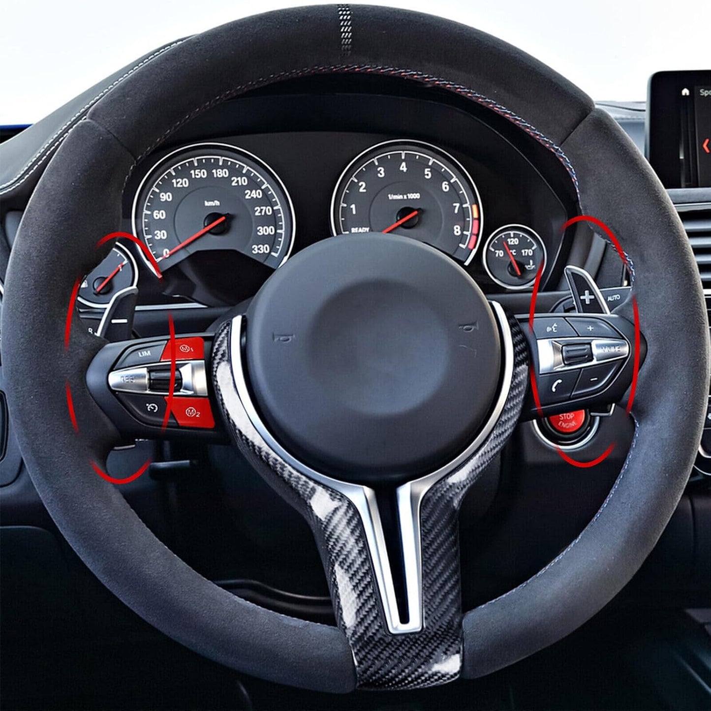 ya 4 8.8.2 Aluminum Steering Wheel Shifter Paddles for BMW F20 F22 F30 F32 X5 X6 F80 M3 M4