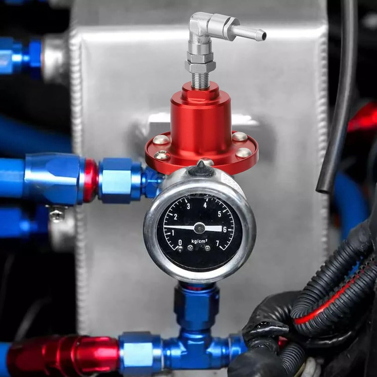 ya 2 8.15 Blue Universal Adjustable Car Fuel Pressure Regulator&Oil Gauge Kit 0-160 PSI L