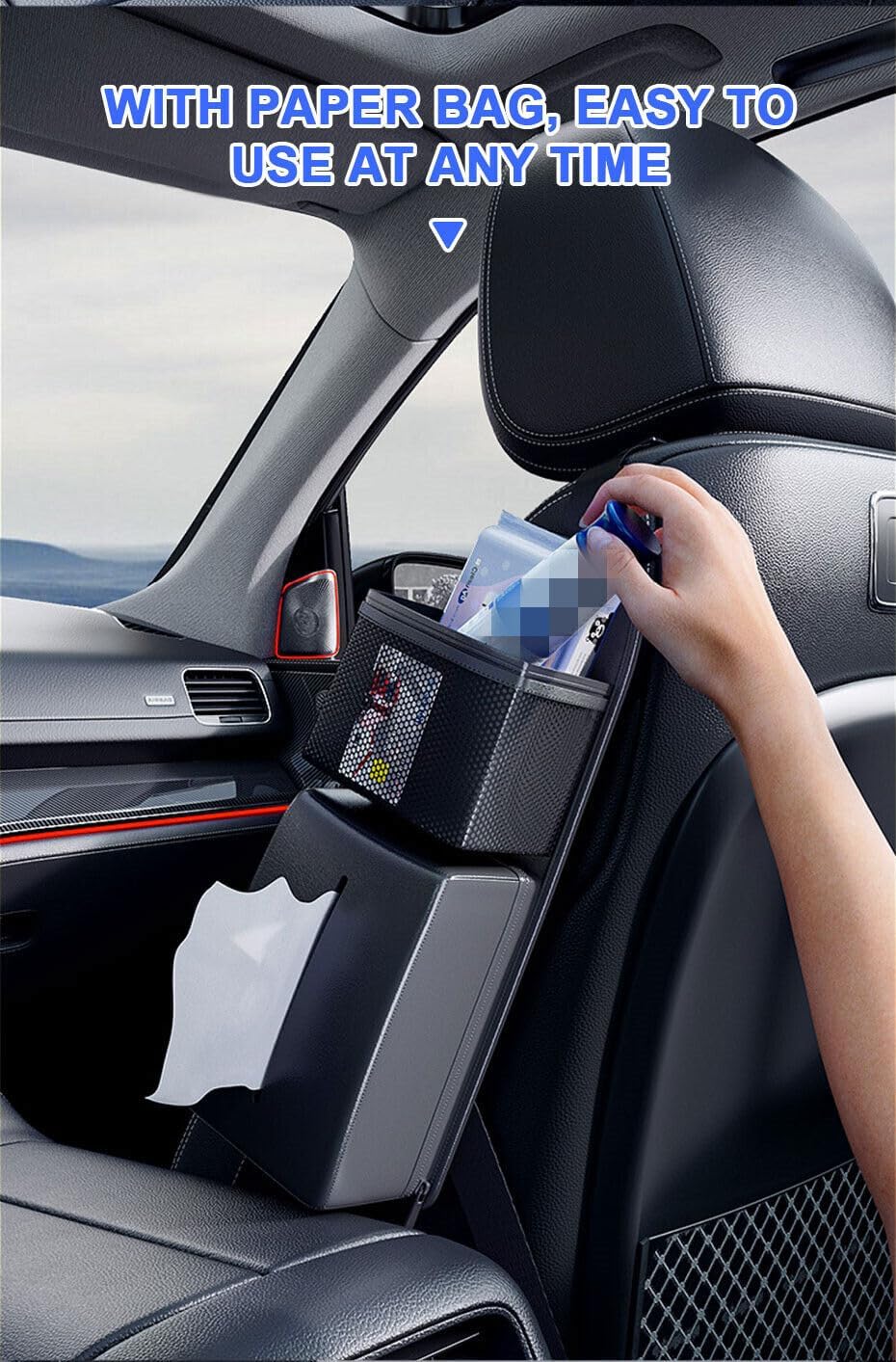 ya 6 8.24 baidi Black Car for SEAT Side Back Storage Organizer Multifunctional Hanging Bag Holder