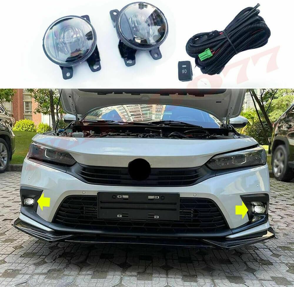ya 3 8.24 baidi for Honda Civic Sedan 2022-2023 LED Front Fog Light Assembly with Cable Switch Kit 