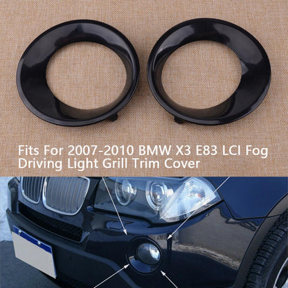 ya 7 8.24 baidi Pair of Front Fog Light Bezel Ring Cover Decorative Grill Fits for BMW X3 E83 LCI 2007-10