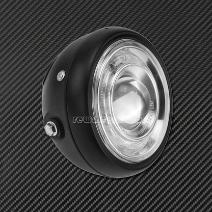 ya 6 8.24 baidi 6 Front Headlight Grill Blue Halo Lamp Fit for Harley Cafe Racer Bobber Custom