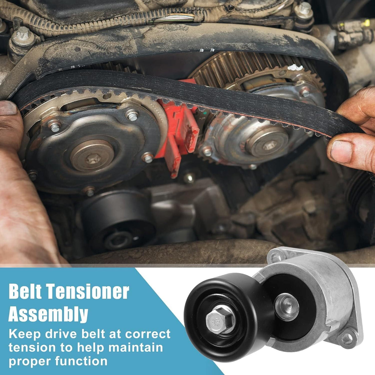 ya 10 9.16 baidi 252812GGB3 Belt Tensioner Pulley Assembly for 2015-2019 for Hyundai & for Kia 2.0L 2.4L
