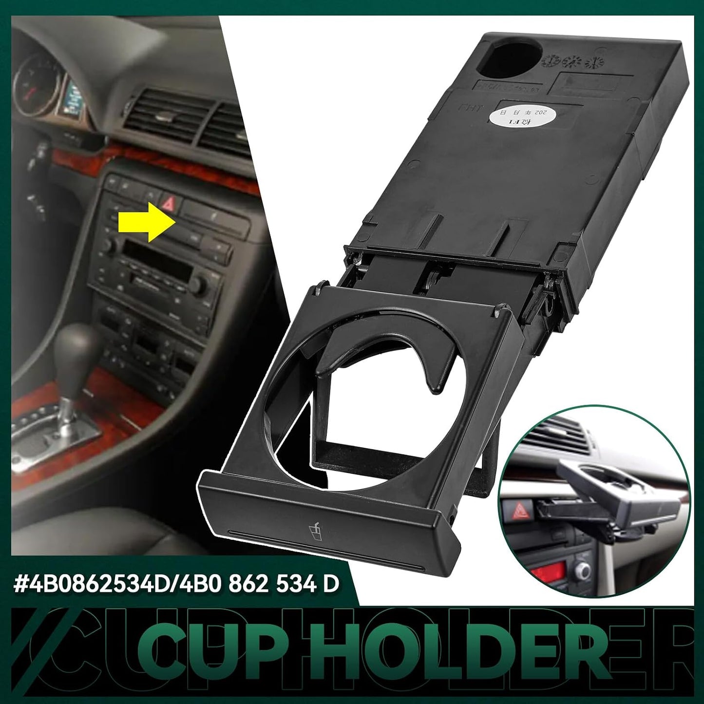 ya 6 8.24 baidi Stretch Folding Water Cup Holder Stand for Audi A6 C5 98-05 A4 98-02 4B0862534D