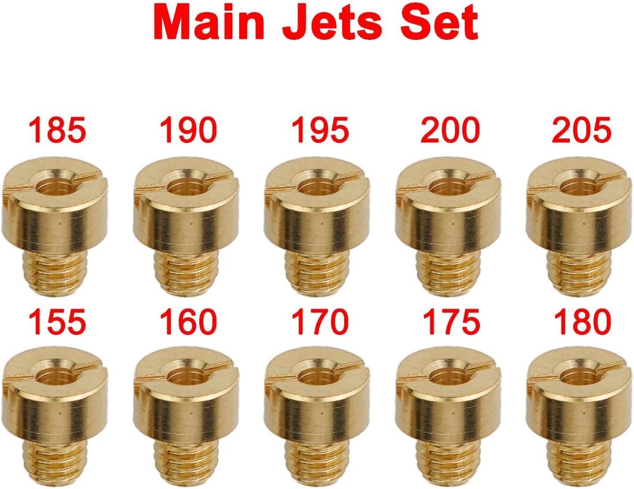 ya 2 8.15 10x Carb Main Jets For-Mikuni Carburetor#155 160 170 175 180 185 190 195 200 205