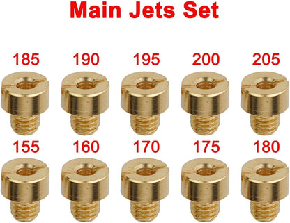 ya 2 8.15 10x Carb Main Jets For-Mikuni Carburetor#155 160 170 175 180 185 190 195 200 205